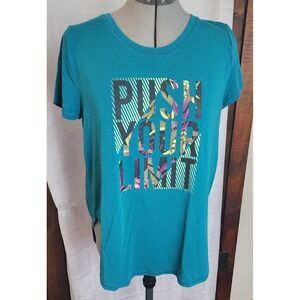 Xersion Womens Teal Blue‎ Quick-Dri Activewear T-Shirt Top